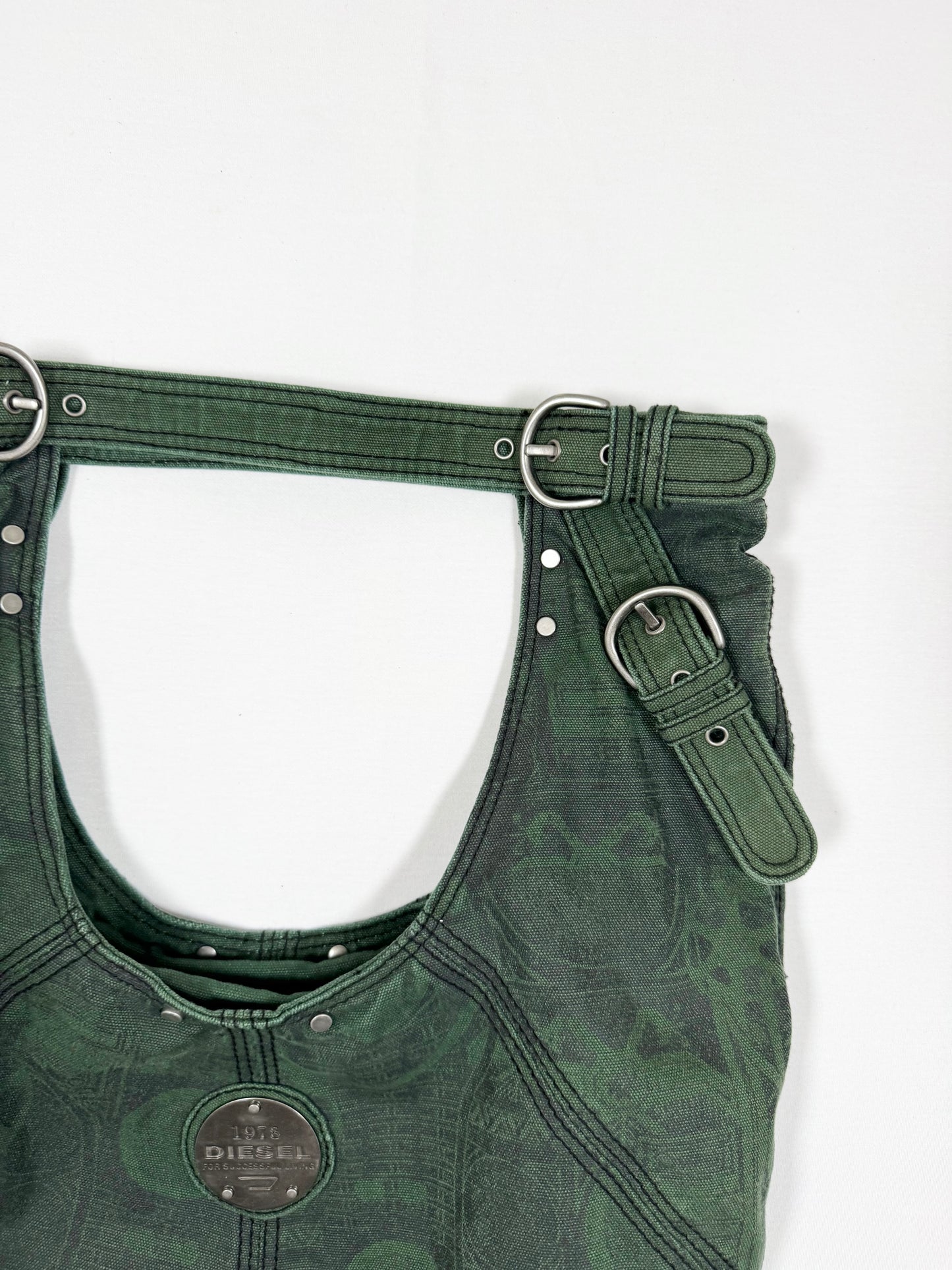 Diesel Green Graphic Shoulder Bag