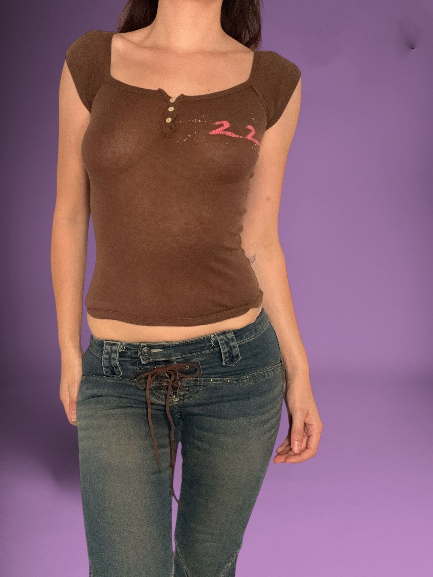 Lipservice Lace Up Flared Jeans ♡ Size S