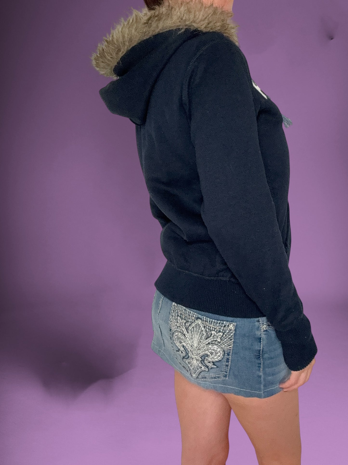 Abercrombie & Fitch Fur Zip Up Hoodie