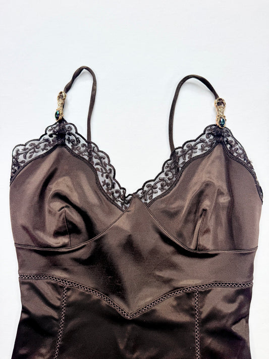 Roberto Cavalli Satin Beetle Charm Cami ♡ M/L