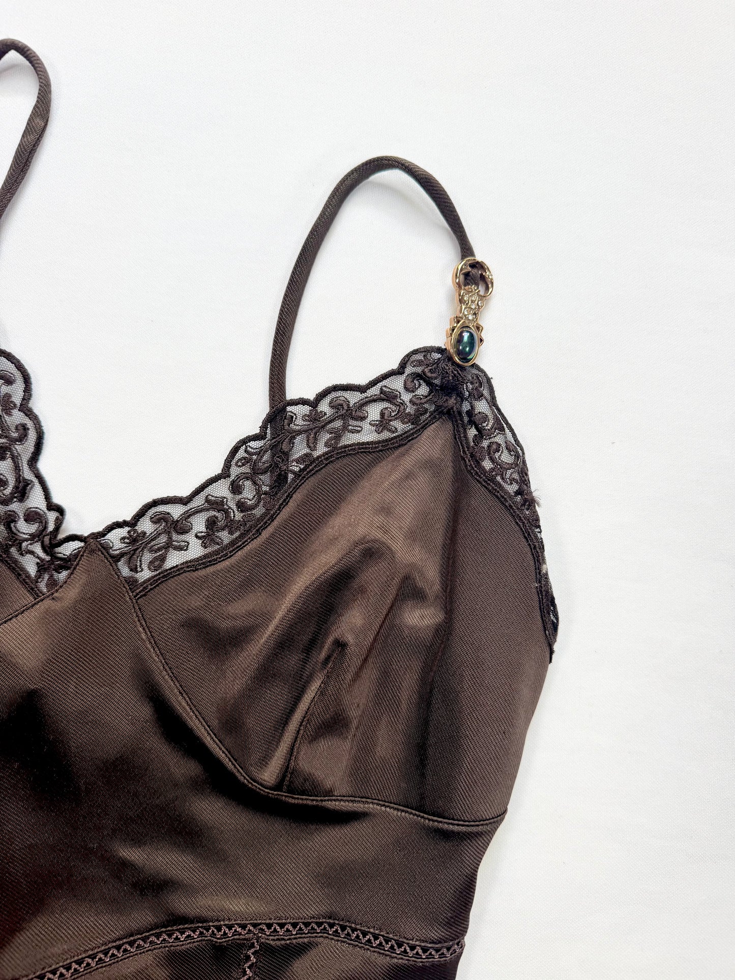 Roberto Cavalli Satin Beetle Charm Cami ♡ M/L