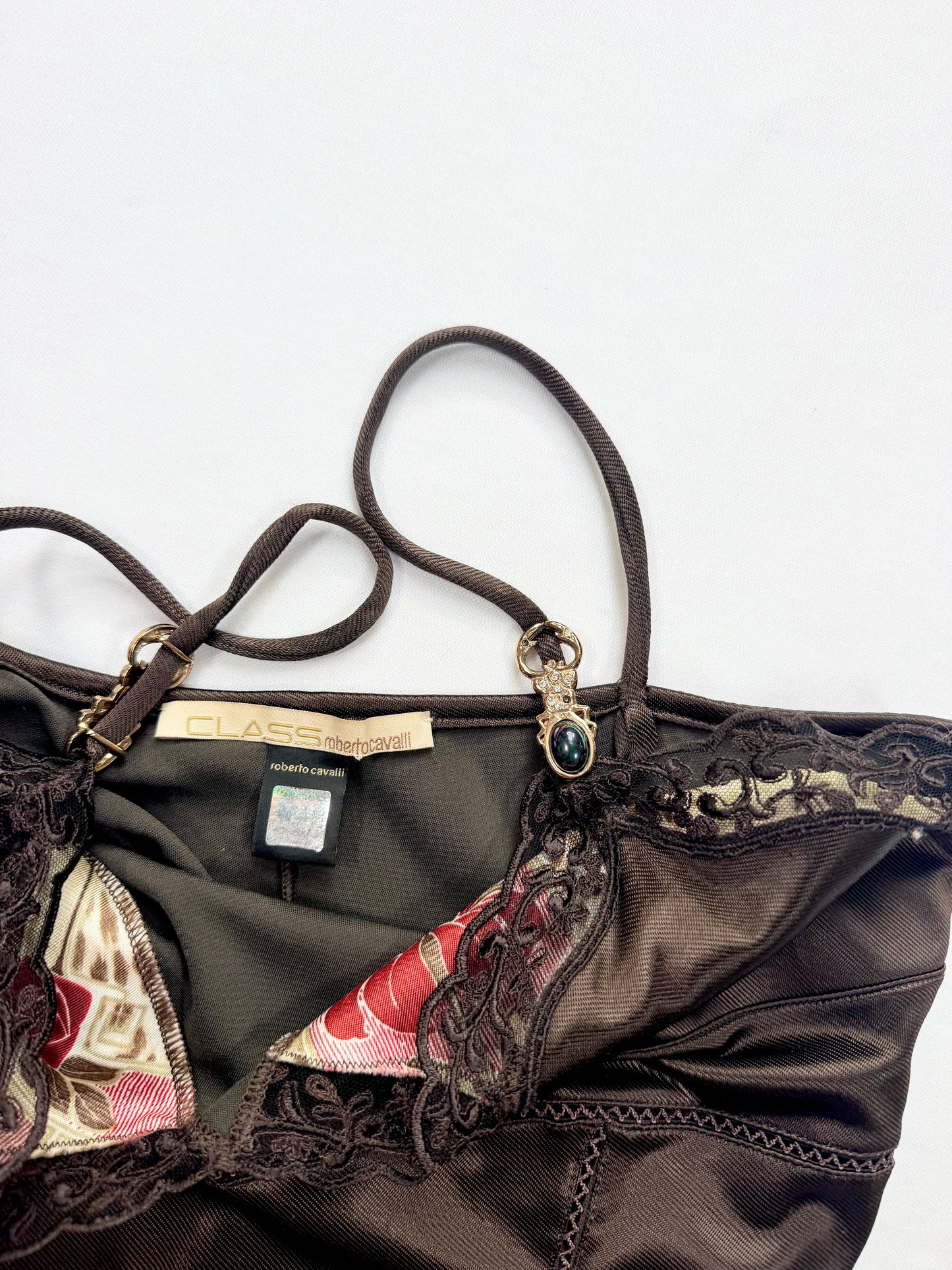 Roberto Cavalli Satin Beetle Charm Cami ♡ M/L