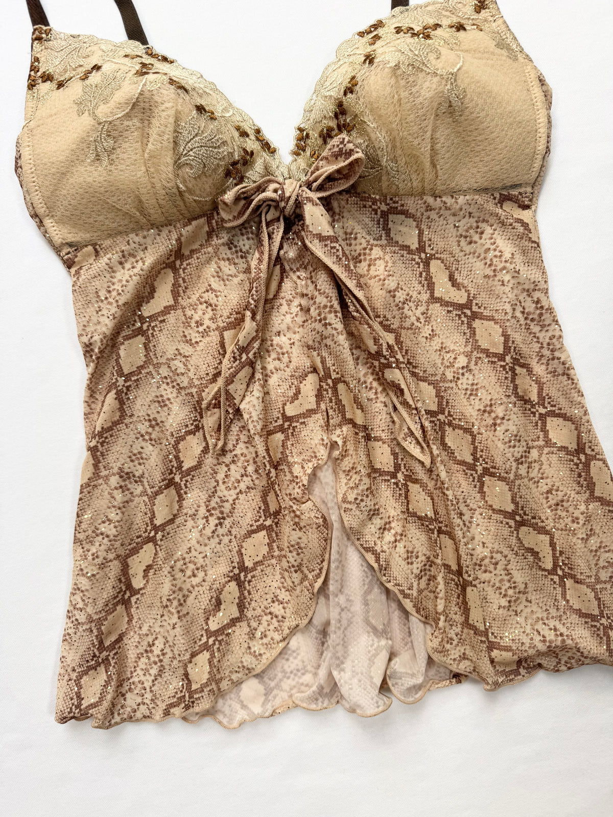 Snakeprint Glitter Cami ♡ XS