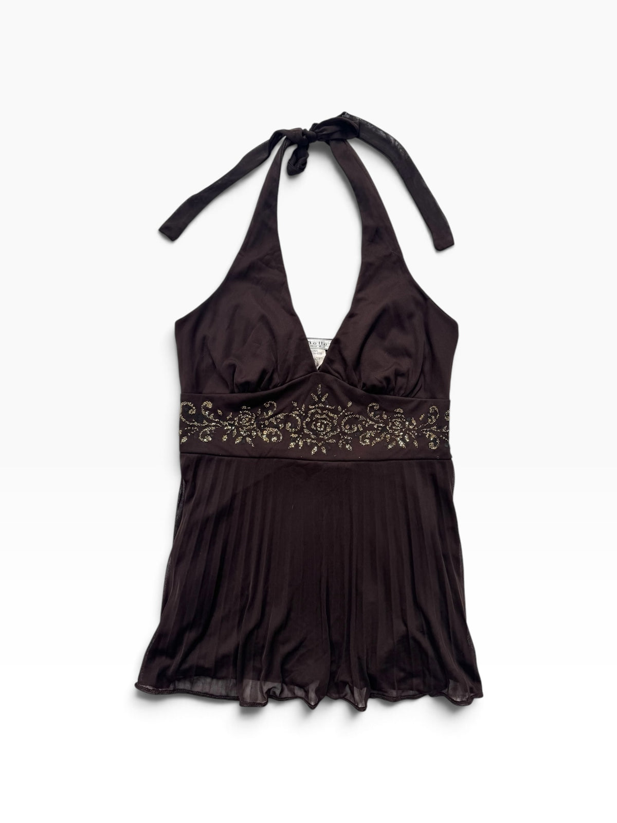 Brown Glitter Halter ♡ M