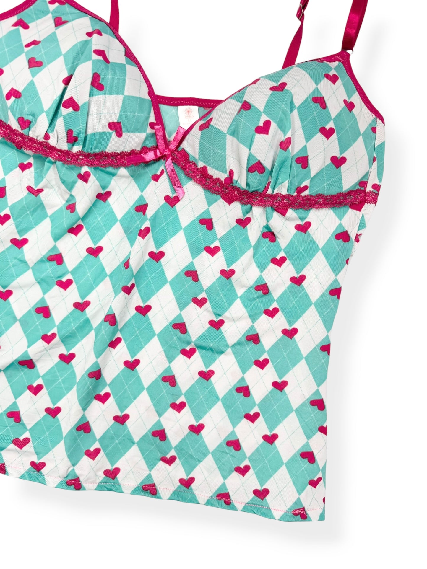 Heart Argyle Cami & Skirt Set ♡ XS/6