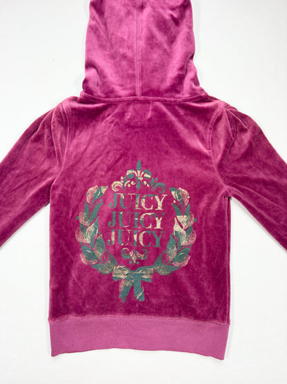 Purple Juicy Couture Fur Zip Up Hoodie ♡ XS