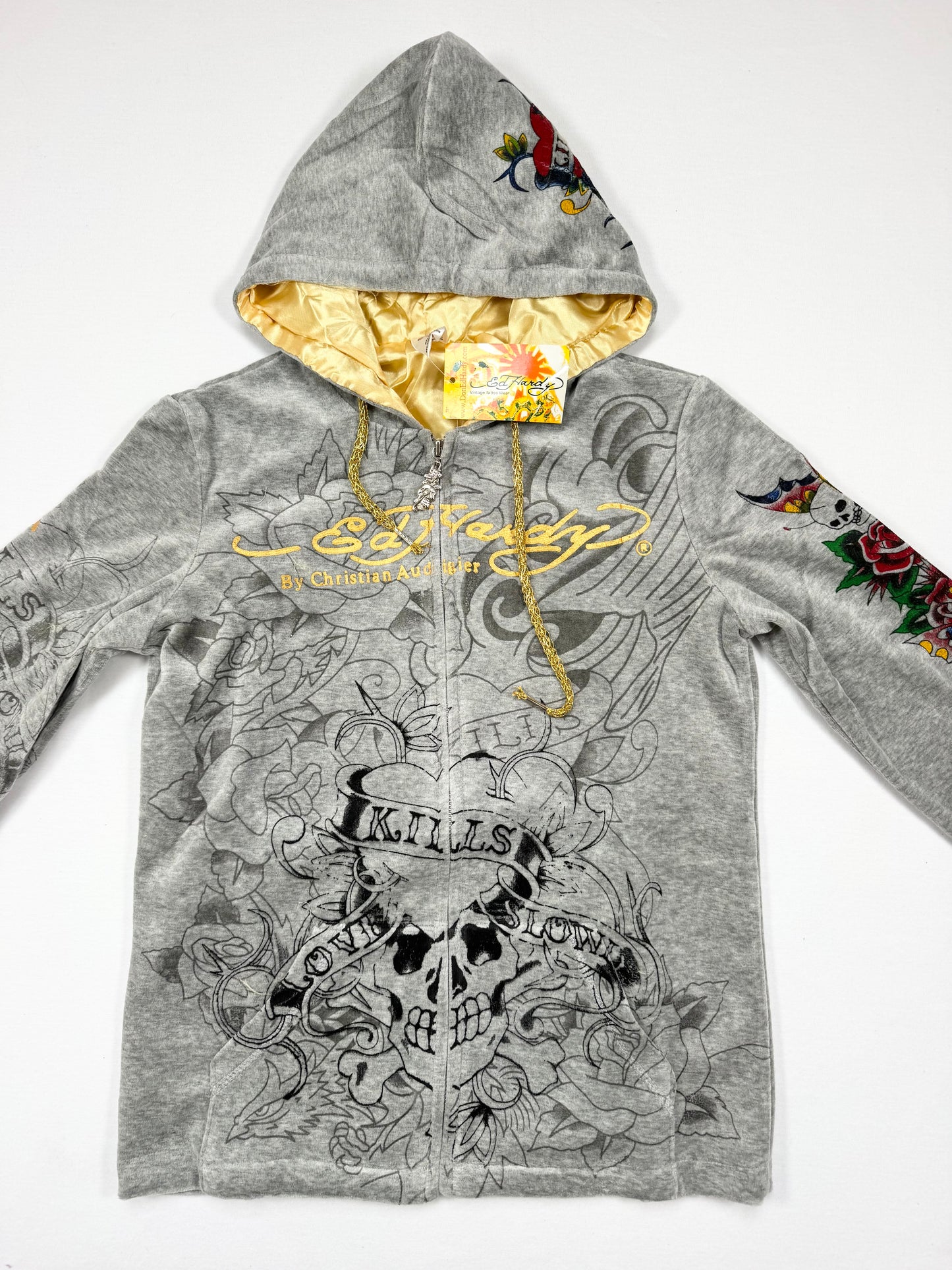 Grey Velour Ed Hardy Tracksuit ♡ S