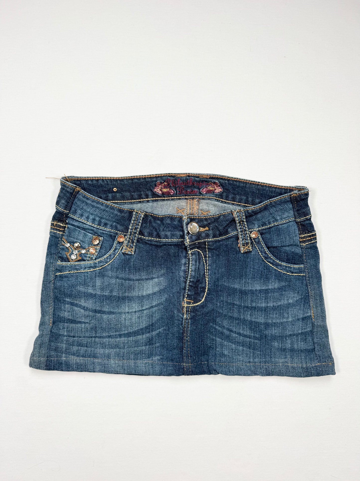 Western Diamanté Mini Skirt ♡ S