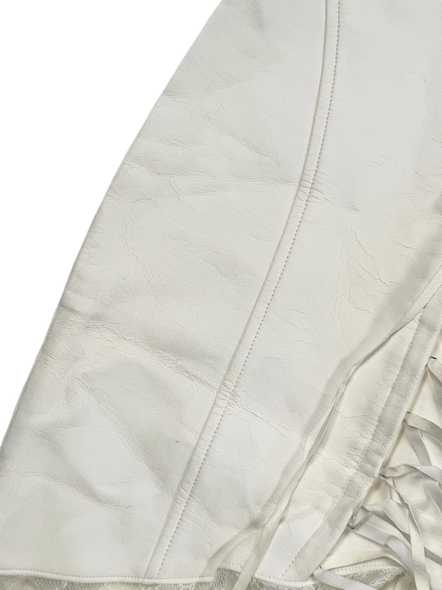 Galsville White Faux Leather Corset Midi Skirt ♡ XS
