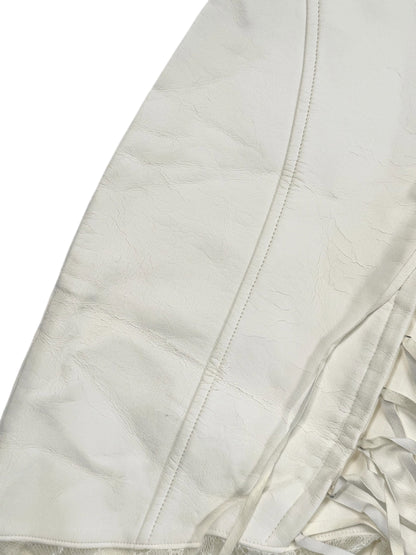 Galsville White Faux Leather Corset Midi Skirt ♡ XS