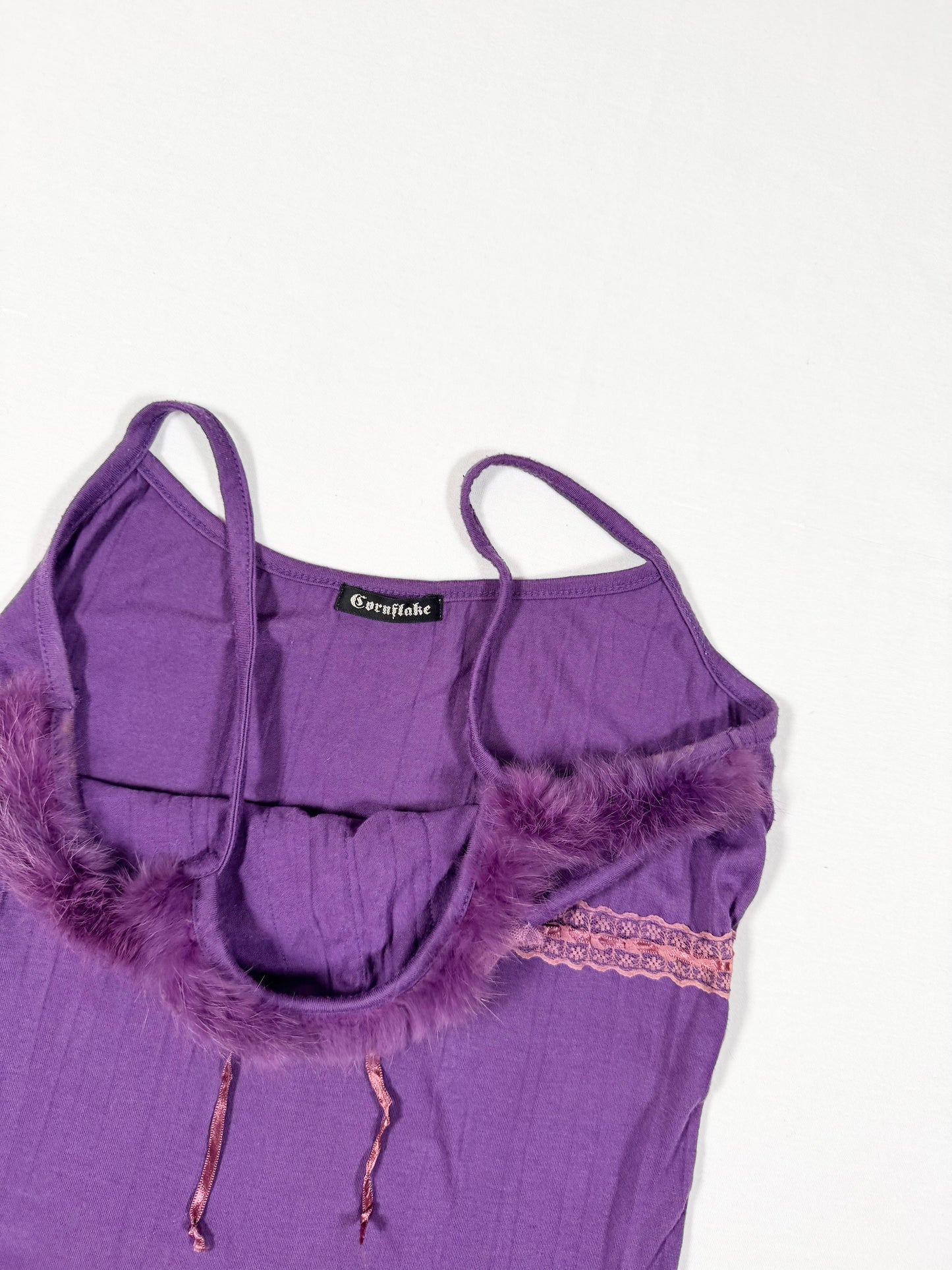 Fur Trim Purple Cami ♡ Size S