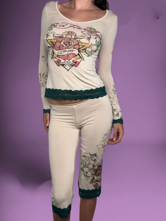 Ed Hardy Capri Pant and Top Set ♡ S