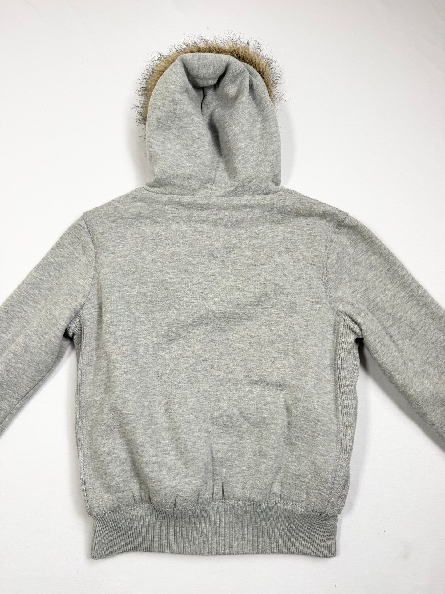 Abercrombie & Fitch Grey Fur Hood Zip Up ♡ L