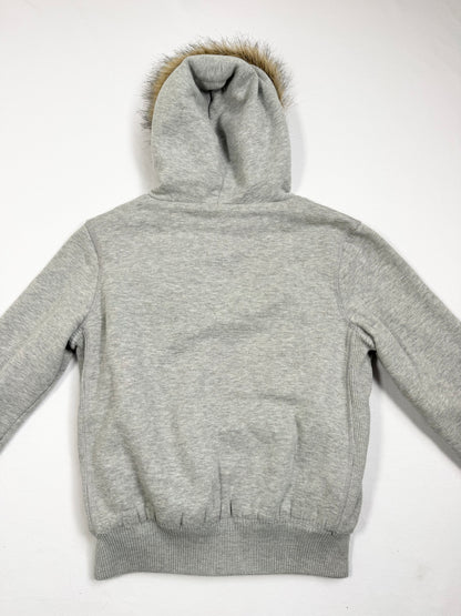 Abercrombie & Fitch Grey Fur Hood Zip Up ♡ L