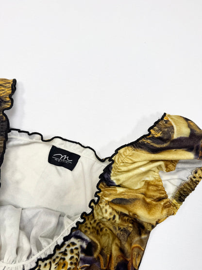Animal Magazine Print Milkmaid Top ♡ S