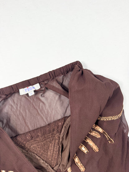 Rise Brown Sequin Halter Top ♡ XL/14