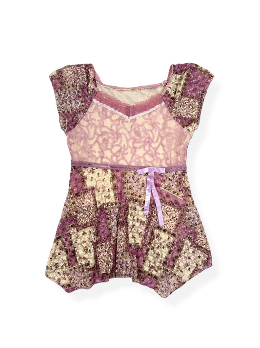 Pink Patchwork Lace Top ♡ S