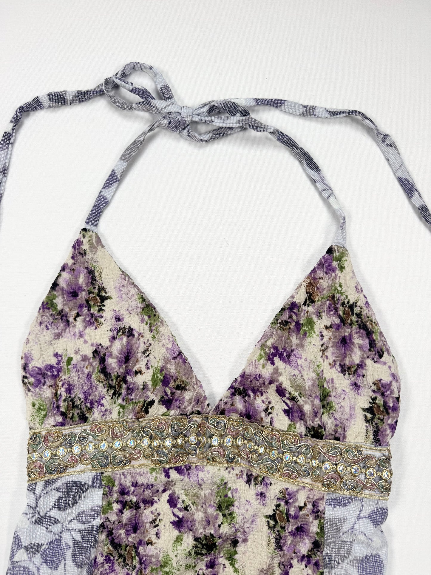 Purple Floral Halter Cami ♡ S