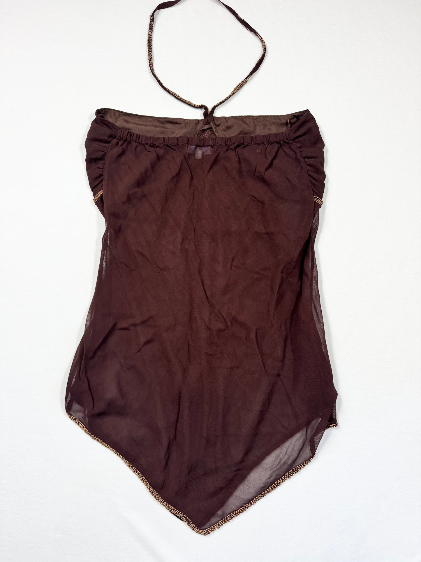 Rise Brown Sequin Halter Top ♡ XL/14