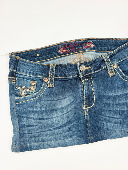 Western Diamanté Mini Skirt ♡ S