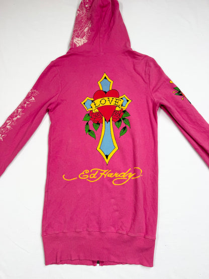 Pink Ed Hardy Zip Up ♡ XS