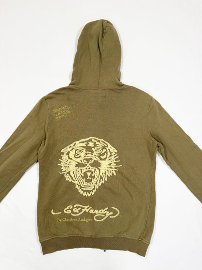 Green Ed Hardy Suede Lace Trim Hoodie  ☆
