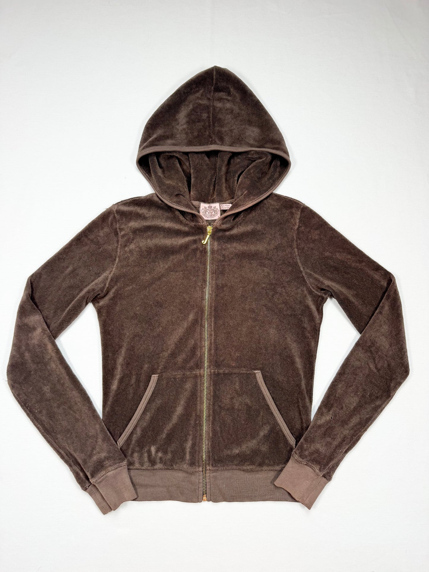 Brown Towelling Cherry Juicy Couture  Zip Up Hoodie ♡ S