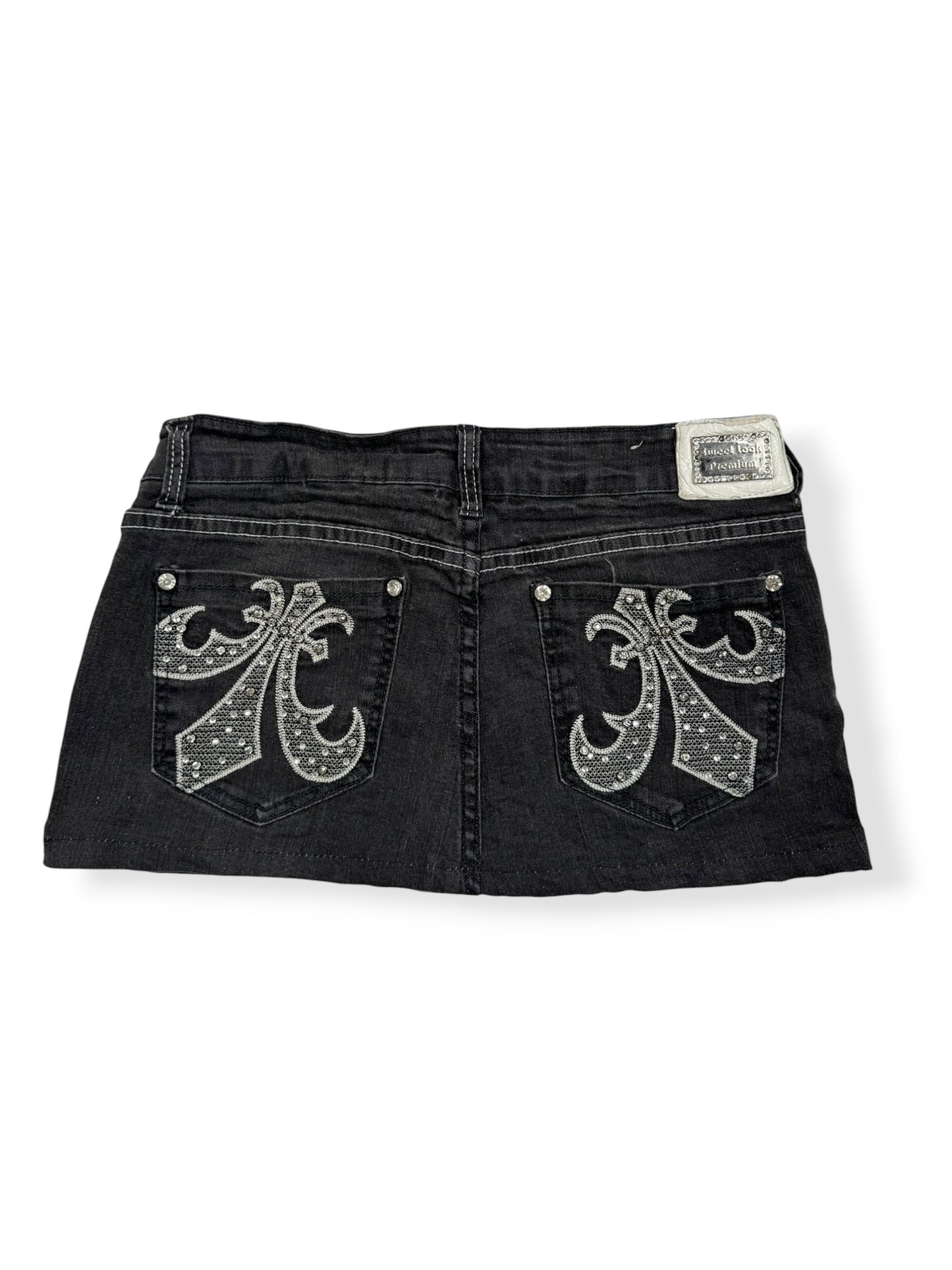 Cross Black Denim Mini Skirt ♡ S/M
