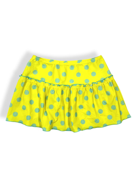 Yellow Blue Polka Mini Skirt