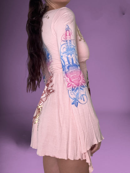 Christian Audigier Pink Mini Dress ♡ XS