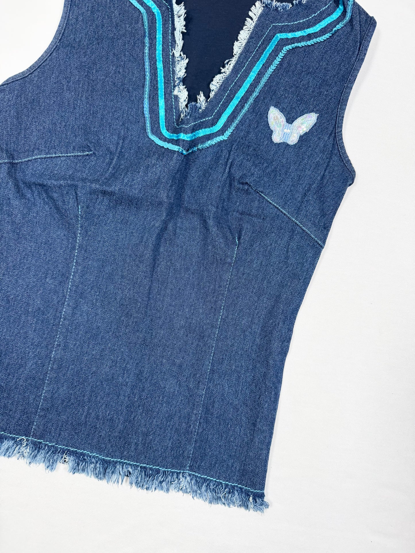 Morgan De Toi Denim Butterfly Tank ♡ Size XS