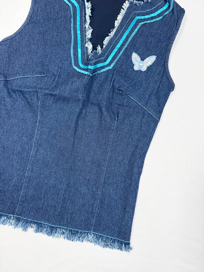 Morgan De Toi Denim Butterfly Tank ♡ Size XS