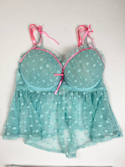 Blue Polka Cami Set ♡ XS/S