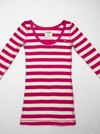 Abercrombie Pink Striped Longsleeved Top ♡ S