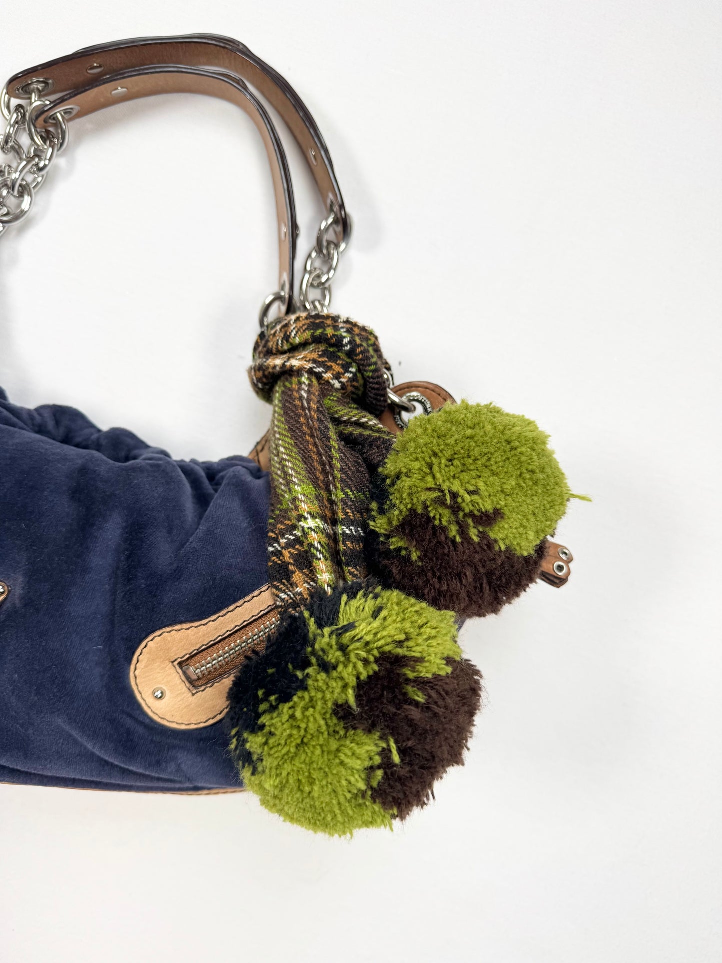 Juicy Couture Plaid Pom Pom Handbag ♡