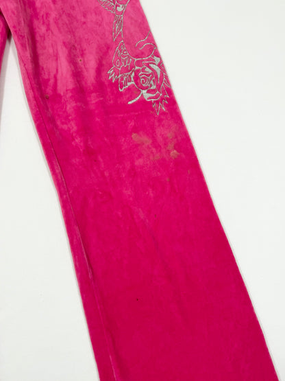 Ed Hardy Pink Velour Trackpants ♡ S/M