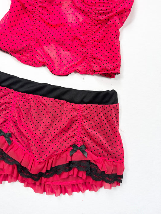 La Senza Red Polka Dot Cami & Skirt Set ♡ M