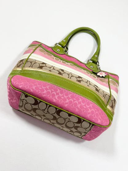 Coach Bleecker Spring Daisy Pink & Green Bag ♡
