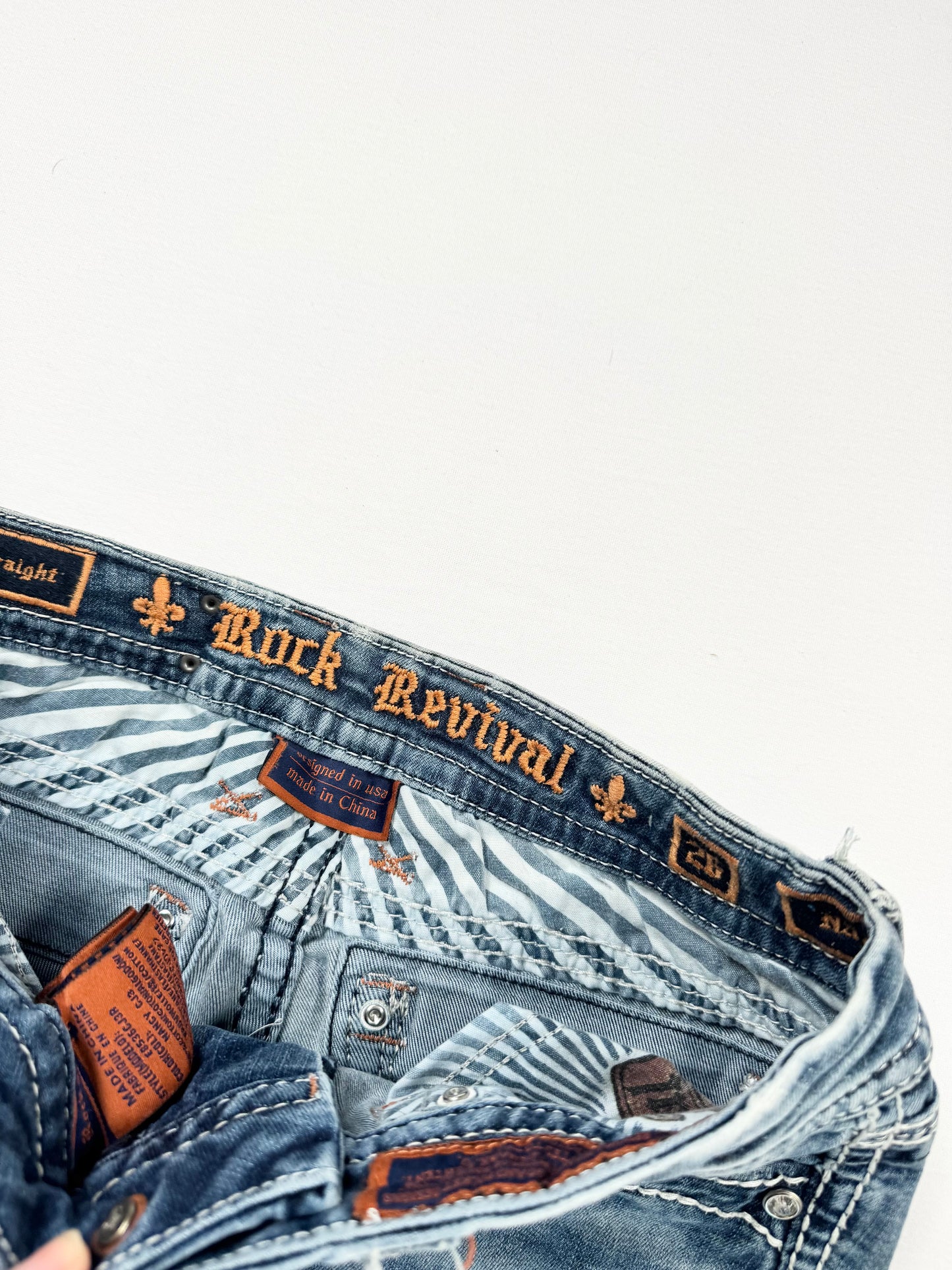 Rock Revival Snakeskin Denim Mini Skirt ♡ 26”