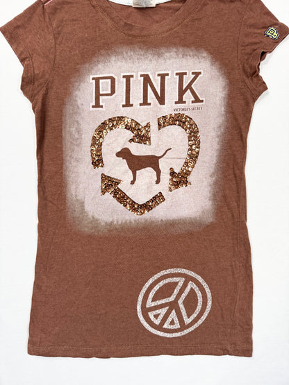 PINK Brown Tee ♡ XS