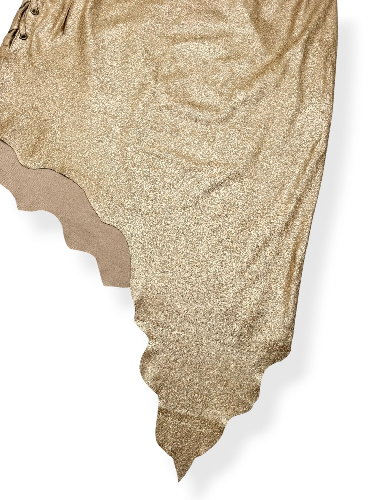 Galsville Gold Faux Suede Midi Skirt ♡ XS