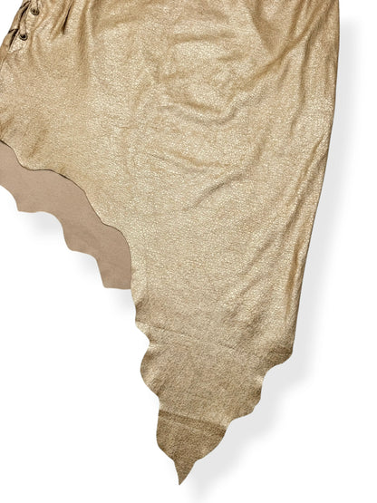 Galsville Gold Faux Suede Midi Skirt ♡ XS