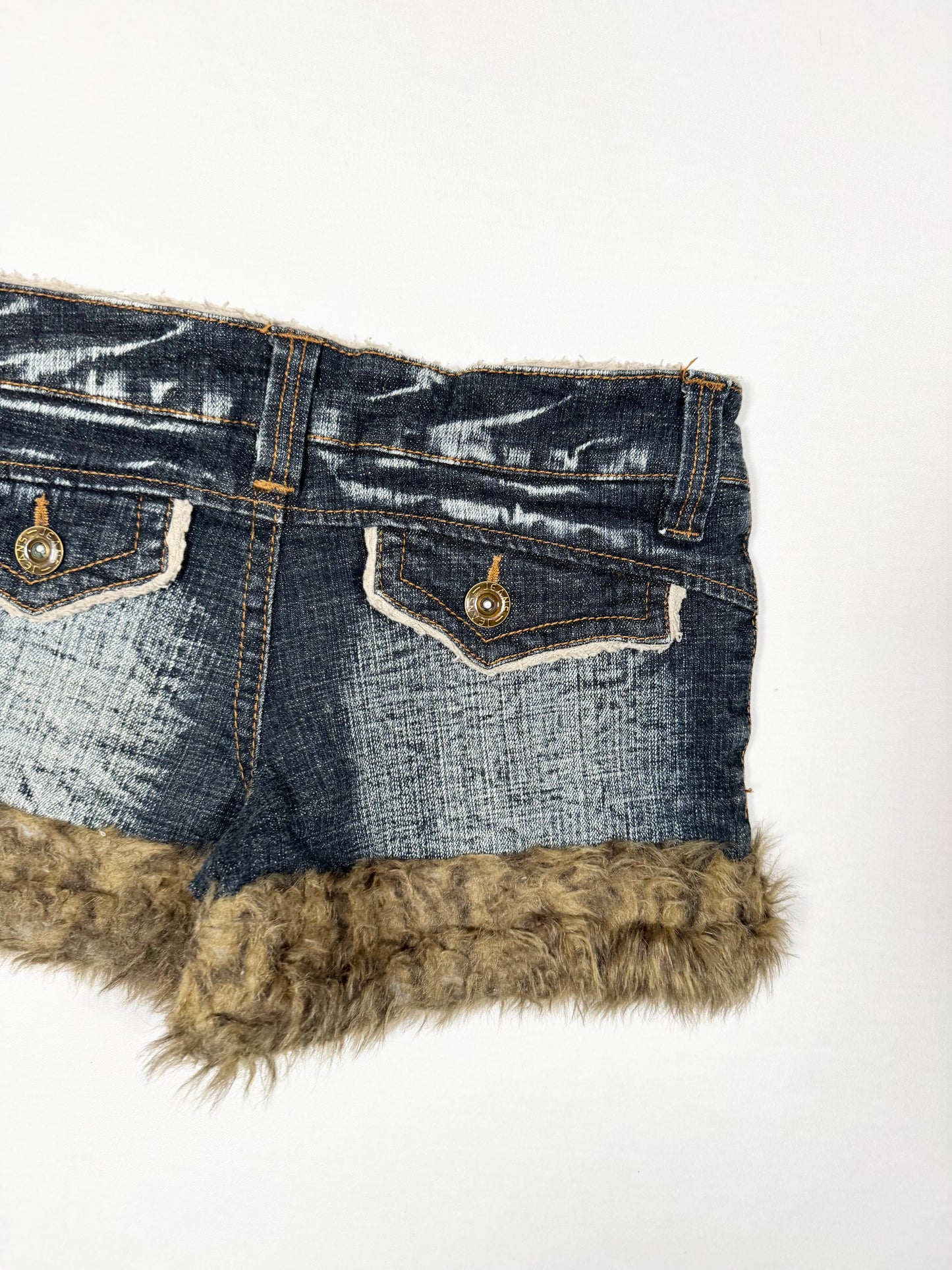 Leopard Fur Trim Shorts ♡ Size S