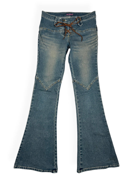 Lipservice Lace Up Flared Jeans ♡ Size S