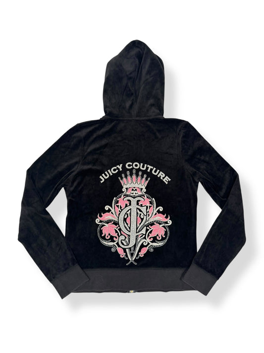 Juicy Couture Black Velour Zip Up ♡ L