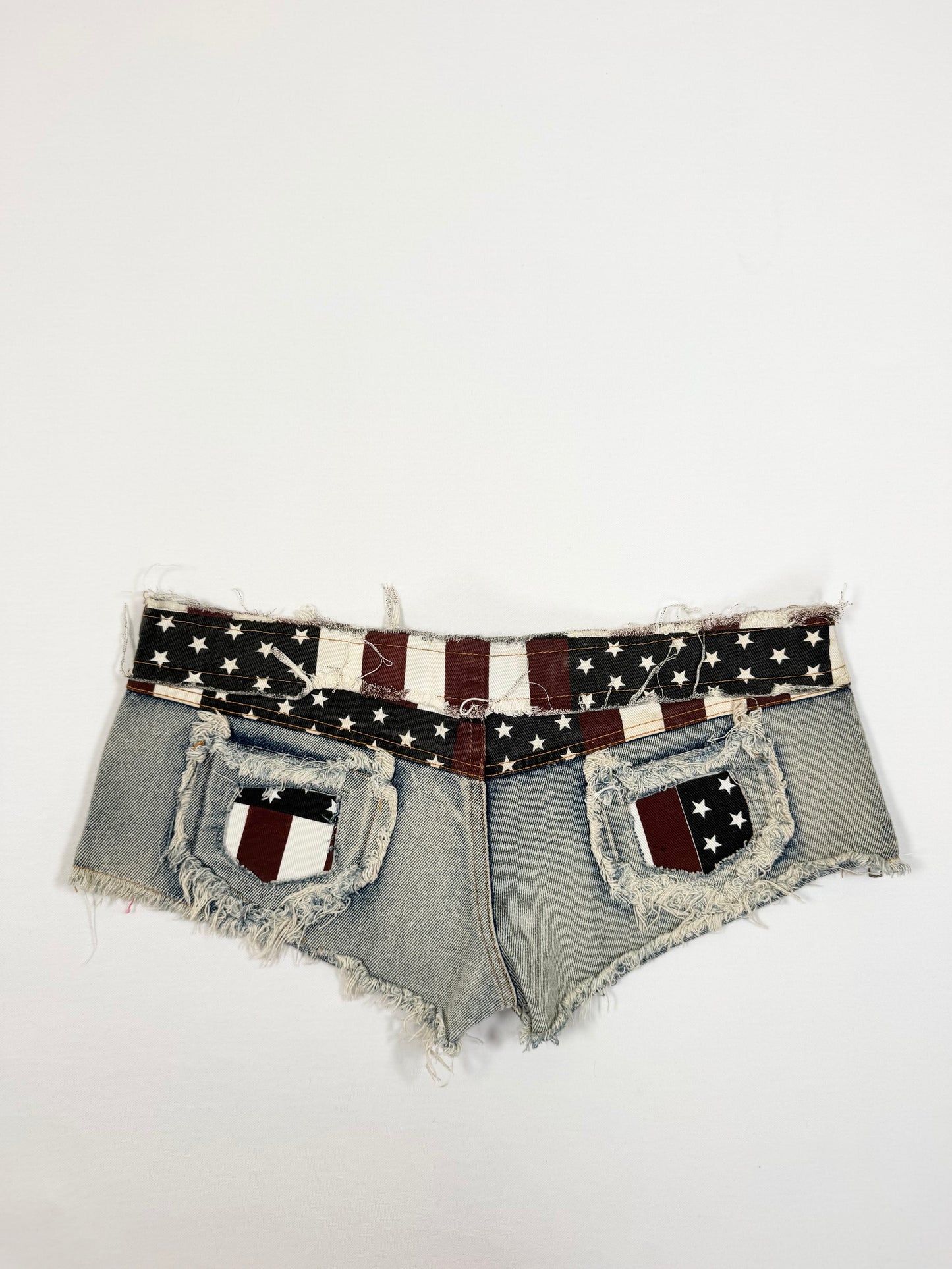 Flag Lace Up Micro Shorts ♡ S