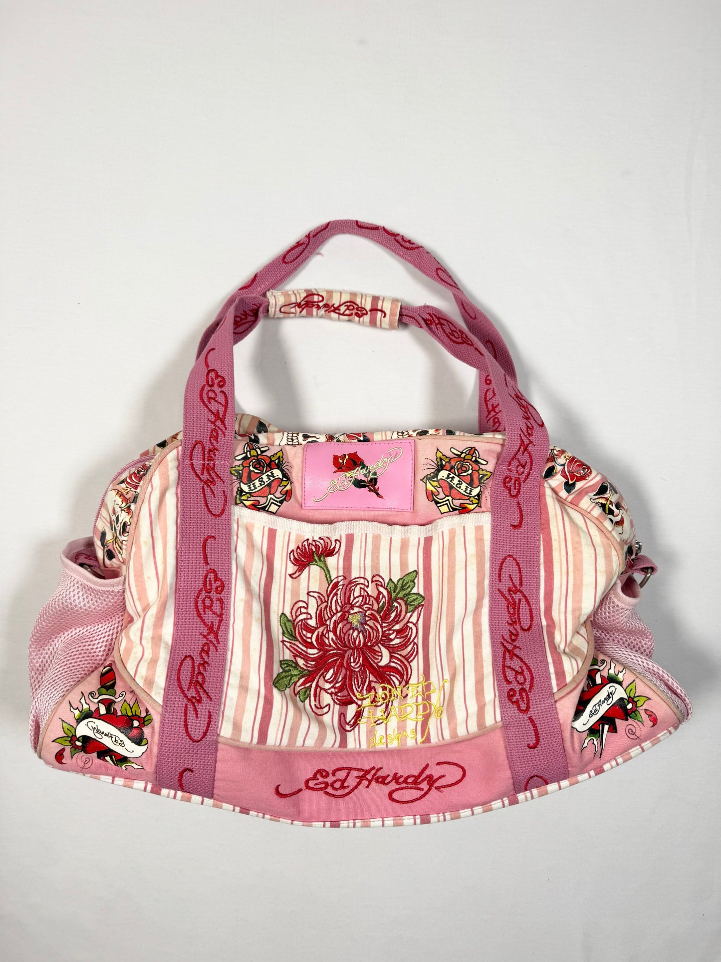 Pink Ed Hardy Duffle Bag