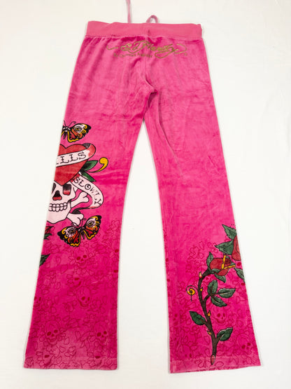 Pink Ed Hardy Velour Tracksuit ♡ S
