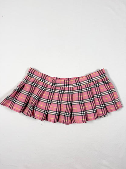 Pink Plaid Micro Skirt ♡ Free Size