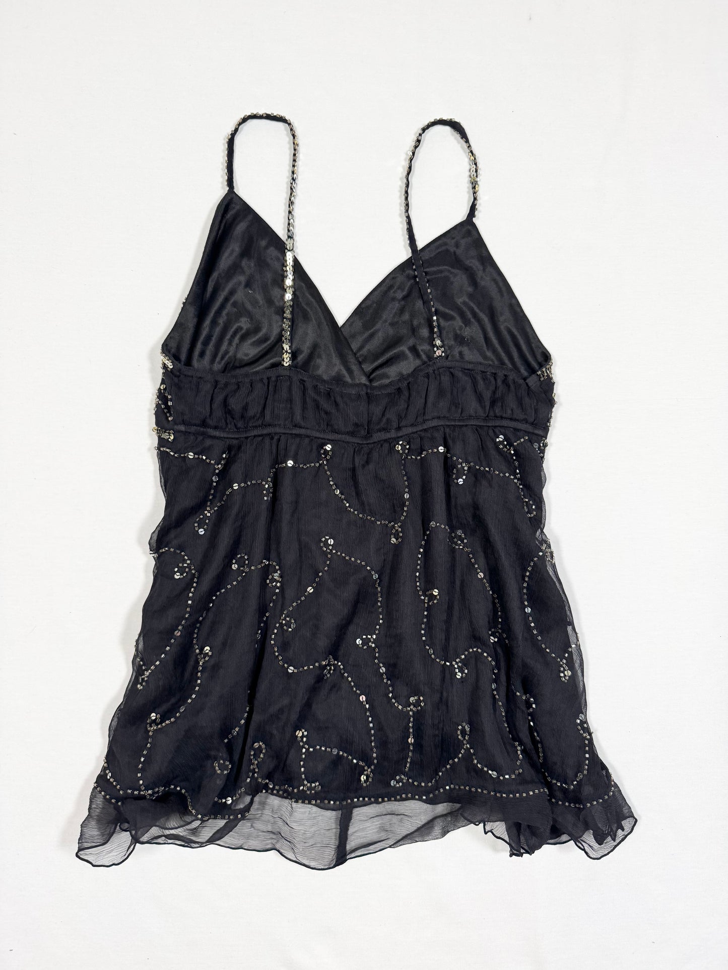 Black Sequin Butterfly Cami ♡ Size S